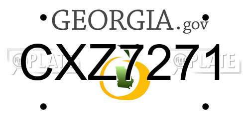 CXZ7271 Georgia License Plate