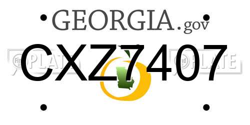 CXZ7407 Georgia License Plate