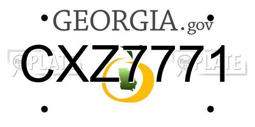 CXZ7771 Georgia License Plate