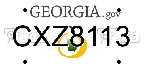 CXZ8113 Georgia License Plate