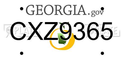 CXZ9365 Georgia License Plate