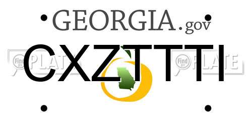 CXZTTTI Georgia License Plate