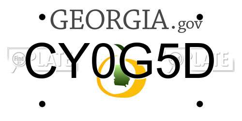 CY0G5D Georgia License Plate
