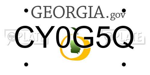 CY0G5Q Georgia License Plate