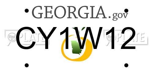 CY1W12 Georgia License Plate