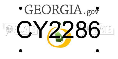 CY2286 Georgia License Plate