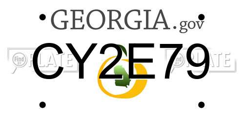 CY2E79 Georgia License Plate