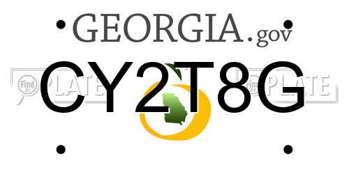 CY2T8G Georgia License Plate