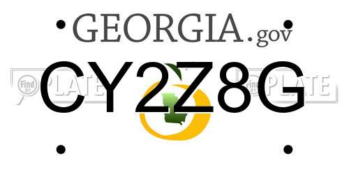 CY2Z8G Georgia License Plate