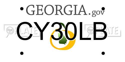 CY30LB Georgia License Plate