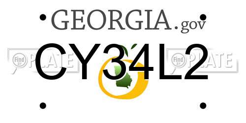 CY34L2 Georgia License Plate