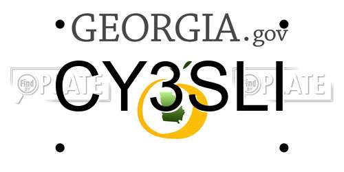 CY3SLI Georgia License Plate