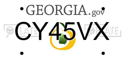 CY45VX Georgia License Plate