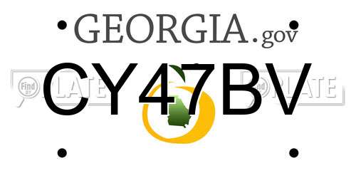 CY47BV Georgia License Plate