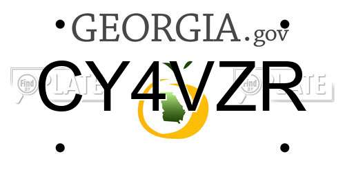 CY4VZR Georgia License Plate
