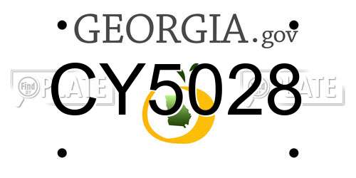 CY5028 Georgia License Plate