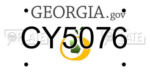 CY5076 Georgia License Plate