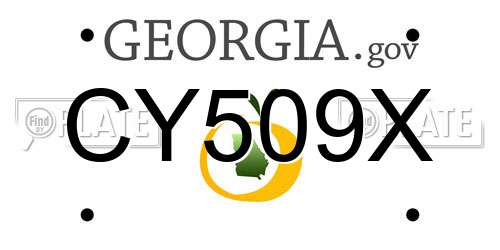 CY509X Georgia License Plate