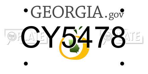 CY5478 Georgia License Plate