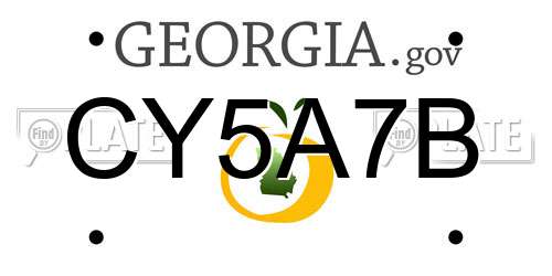 CY5A7B Georgia License Plate