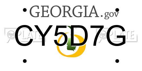 CY5D7G Georgia License Plate