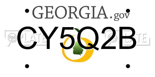 CY5Q2B Georgia License Plate