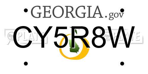 CY5R8W Georgia License Plate