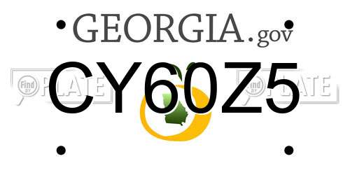 CY60Z5 Georgia License Plate