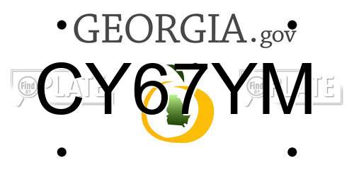 CY67YM Georgia License Plate