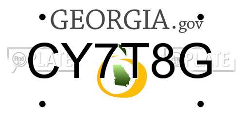 CY7T8G Georgia License Plate
