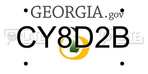 CY8D2B Georgia License Plate