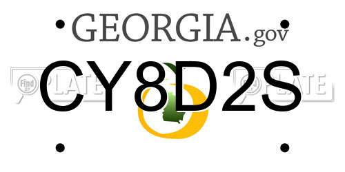 CY8D2S Georgia License Plate