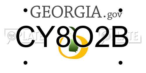 CY8O2B Georgia License Plate