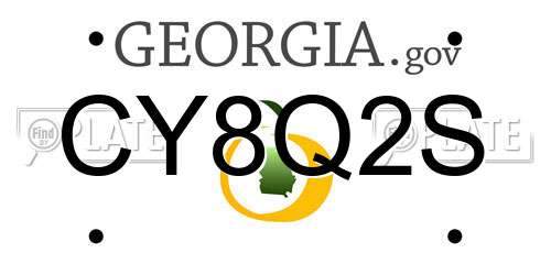 CY8Q2S Georgia License Plate