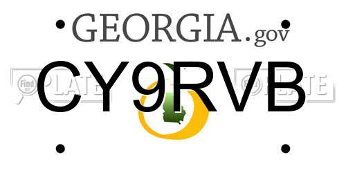 CY9RVB Georgia License Plate