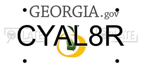 CYAL8R Georgia License Plate
