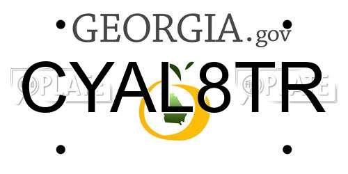 CYAL8TR Georgia License Plate