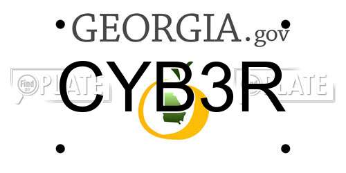 CYB3R Georgia License Plate