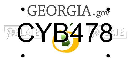 CYB478 Georgia License Plate