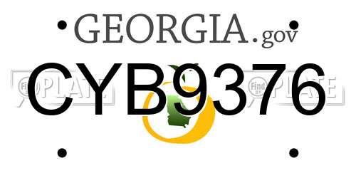 CYB9376 Georgia License Plate