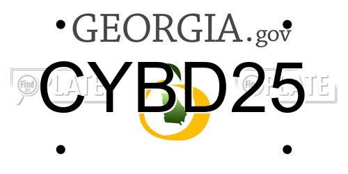 CYBD25 Georgia License Plate