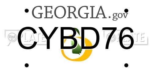 CYBD76 Georgia License Plate