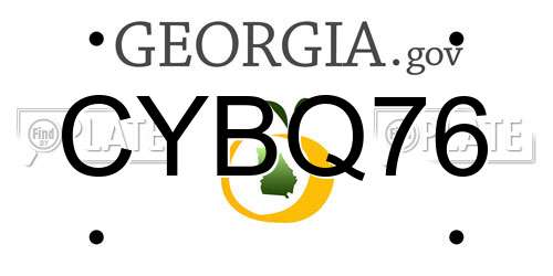 CYBQ76 Georgia License Plate