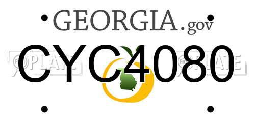 CYC4080 Georgia License Plate