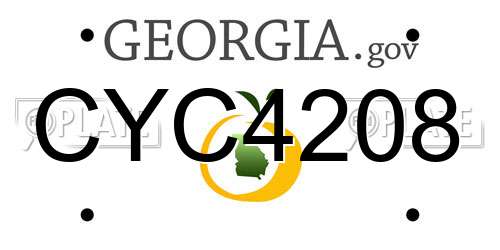 CYC4208 Georgia License Plate