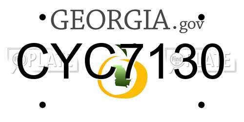 CYC7130 Georgia License Plate