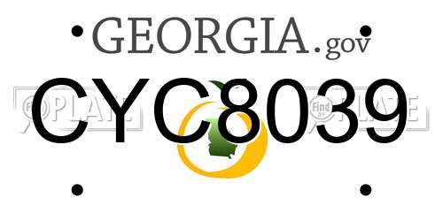 CYC8039 Georgia License Plate