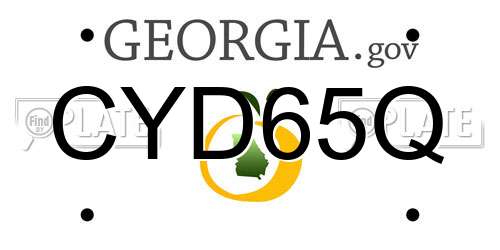 CYD65Q Georgia License Plate