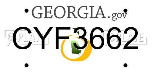 CYF3662 Georgia License Plate