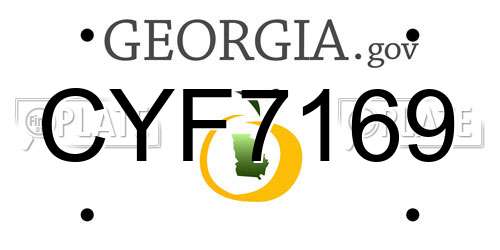 CYF7169 Georgia License Plate
